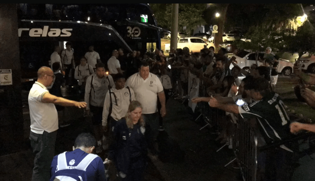Palmeiras é recebido com festa para jogo contra Atlético-GO