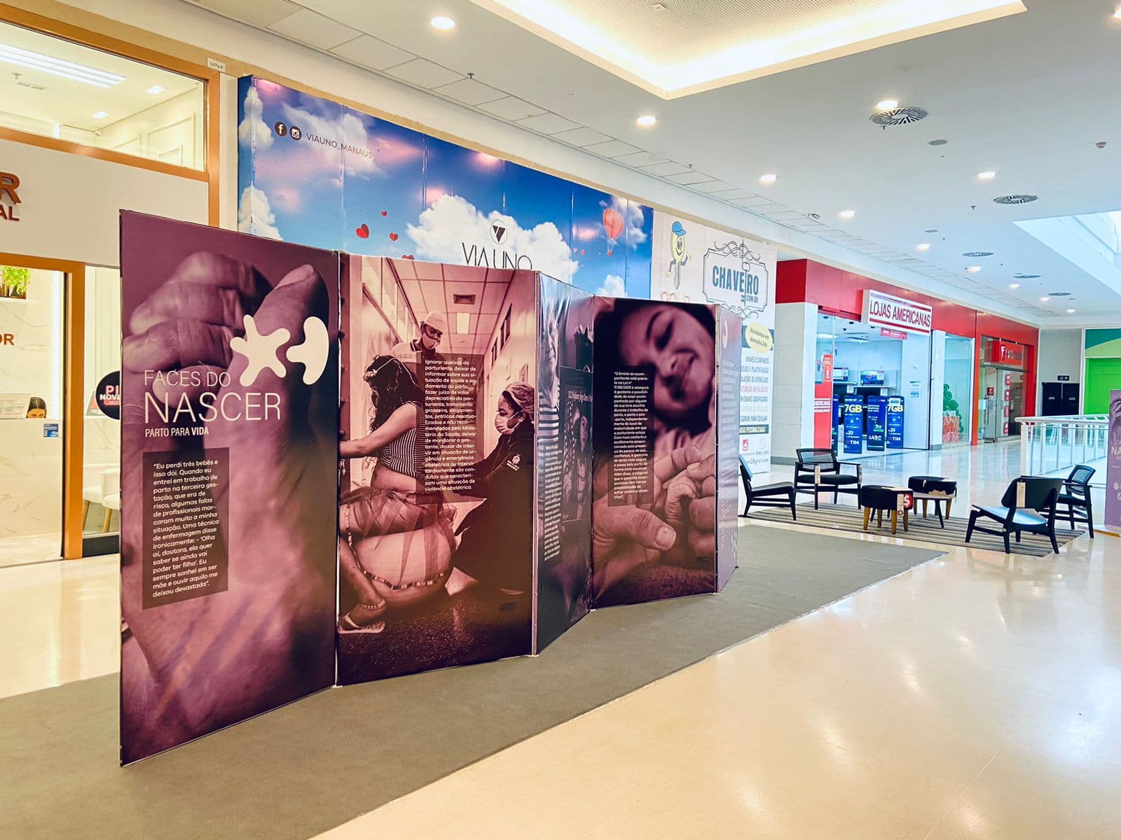 Defensoria realiza exposição &#8216;Faces do Nascer&#8217; em shopping