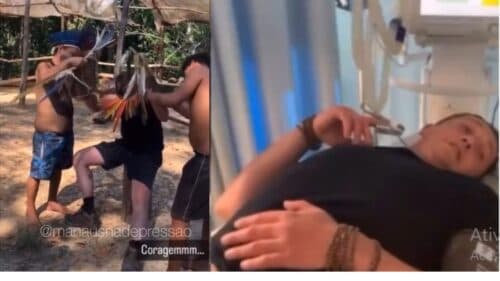 VÍDEO: Gringo não aguenta ritual da &#8220;tucandeira&#8221; e passa mal, durante passeio no AM
