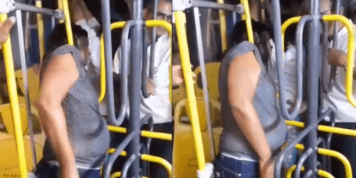 VÍDEO: Mulher fica com a cabeça presa em &#8216;catraca dupla&#8217; de ônibus, no Recife