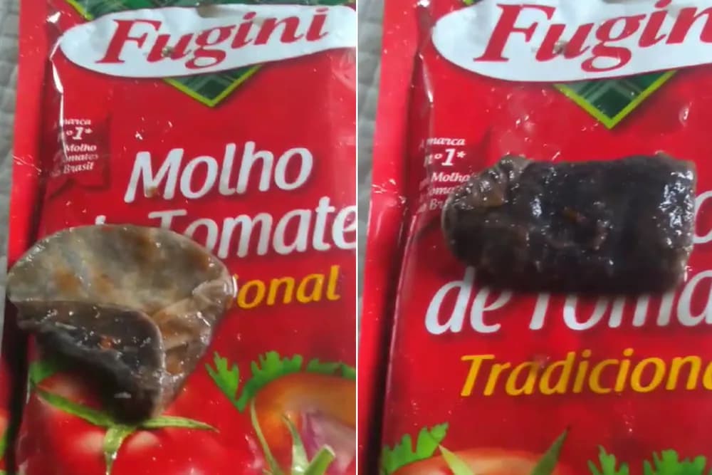 Em SP, homem encontra larvas e corpo estranho dentro de molho de tomate