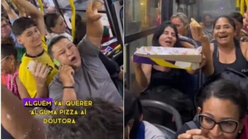 VÍDEO: Pizzaria de Maceió inova com &#8216;delivery no busão&#8217; e viraliza na web