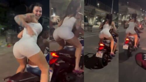 VÍDEO: MC Pipokinha faz &#8216;quadradinho&#8217; durante &#8216;rolê&#8217; de moto, no RJ