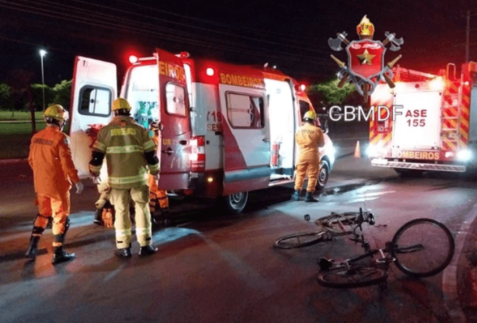 Motorista atropela cinco ciclistas no DF; Dois ficam em estado grave