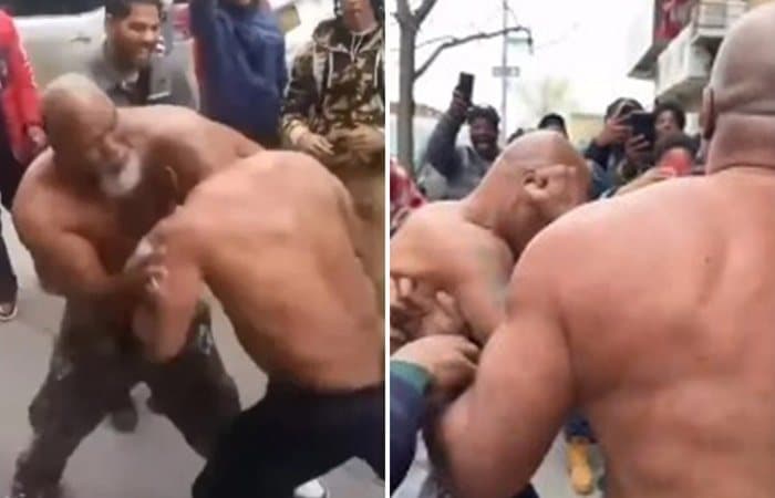 VÍDEO: Mike Tyson &#8220;briga&#8221; em via pública às vésperas de luta com Jake Paul