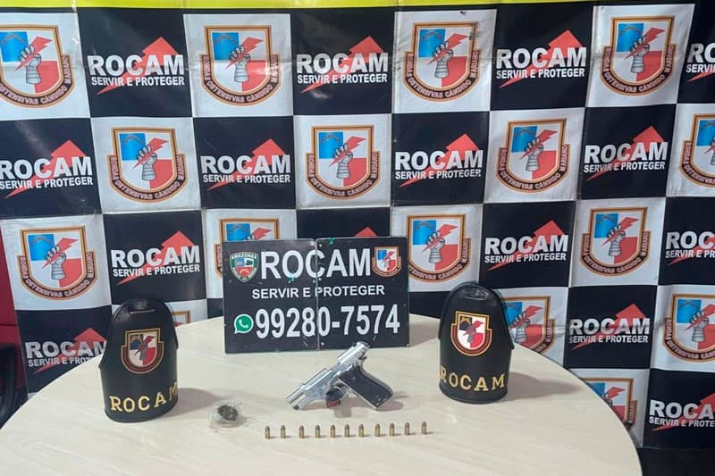 Rocam apreende arma e drogas no bairro Nova Cidade, zona Norte de Manaus