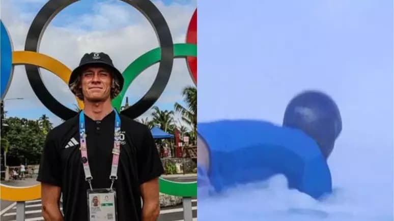 Olimpíadas 2024: Surfista perde bermuda durante prova e viraliza nas redes sociais