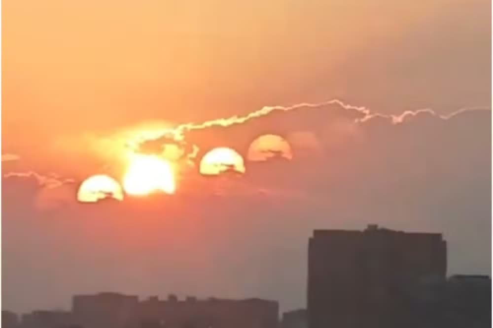 VÍDEO: &#8220;Sete sóis&#8221; são filmados no céu de cidade na China
