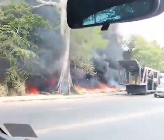 Vídeos: Incêndio consome área de mata no Distrito Industrial