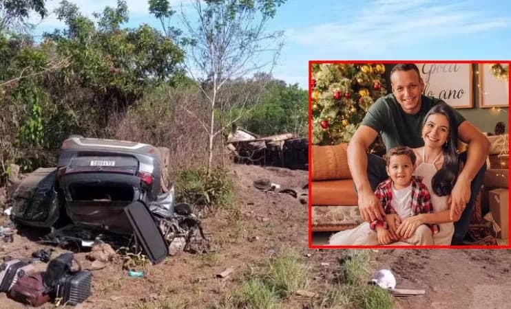 Casal e filho morrem em MT após pneu de caminhão estourar e veículo atingir carro da família