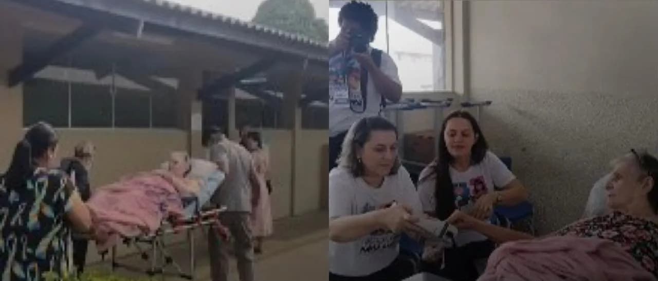 Em Rondônia, idosa chega em maca para exercer o direito ao voto