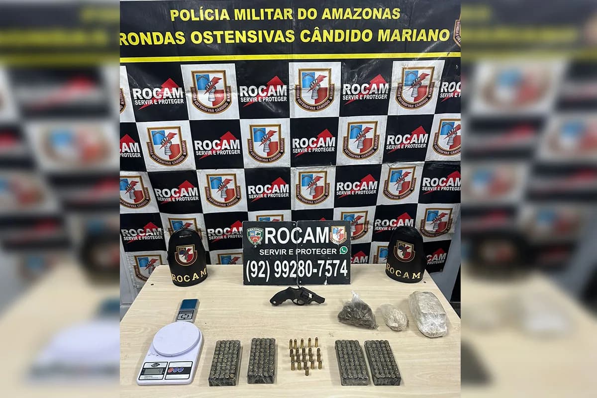 Rocam apreende drogas, arma de fogo e mais de 200 munições em Manaus