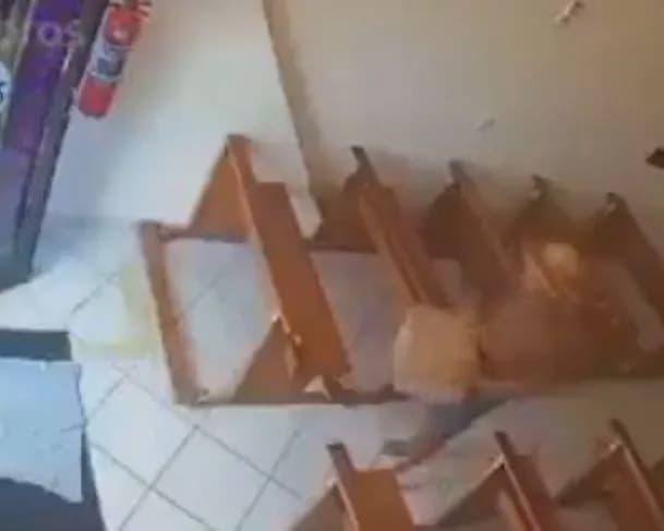 Vídeo: Homem é flagrado roubando caixa do dízimo de igreja
