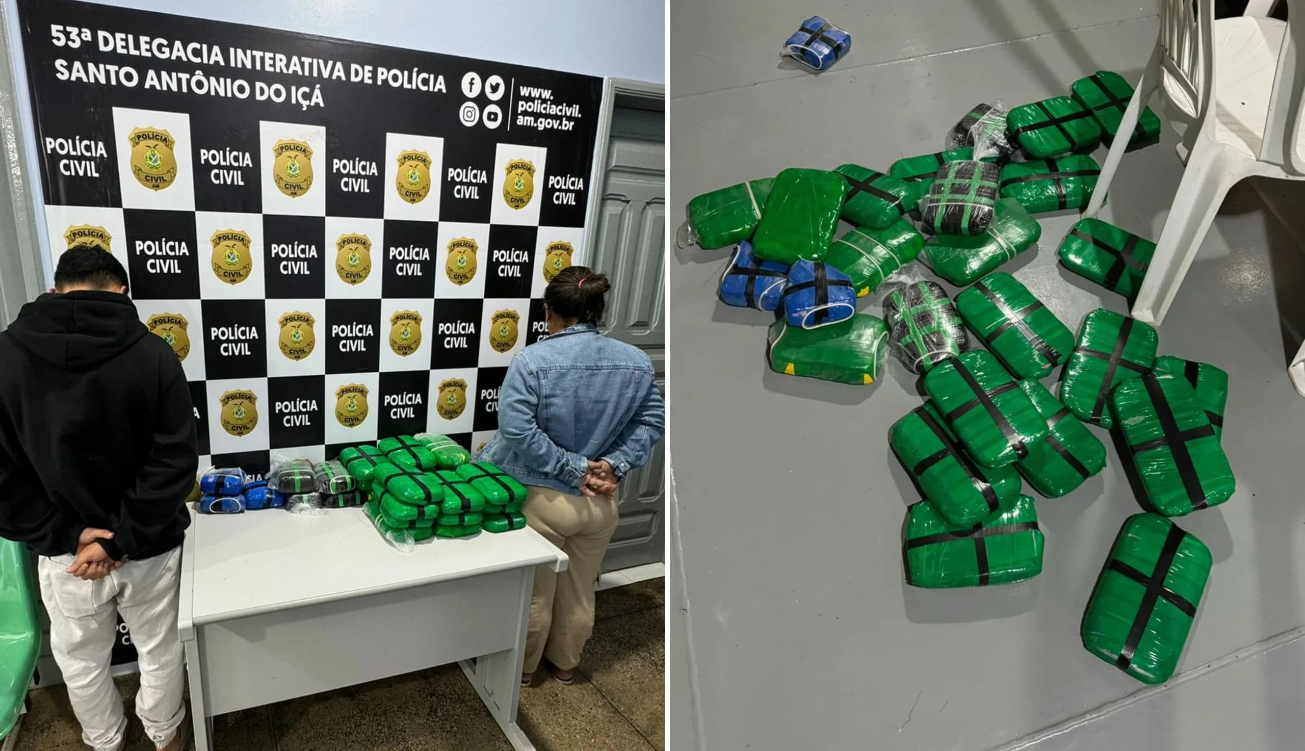 Casal é preso com 29 quilos de drogas em embarcação no AM