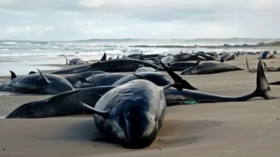 Vídeo: Golfinhos encalham em praia na Austrália; 90 animais serão sacrificados após resgate falhar