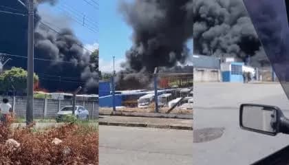 Incêndio atinge garagem de ônibus escolares no interior e na Grande SP