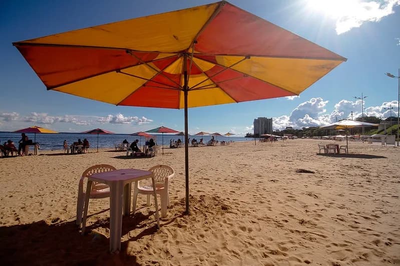 Com rio na cota de 25m e intensas chuvas, veja horários de banho na Ponta Negra