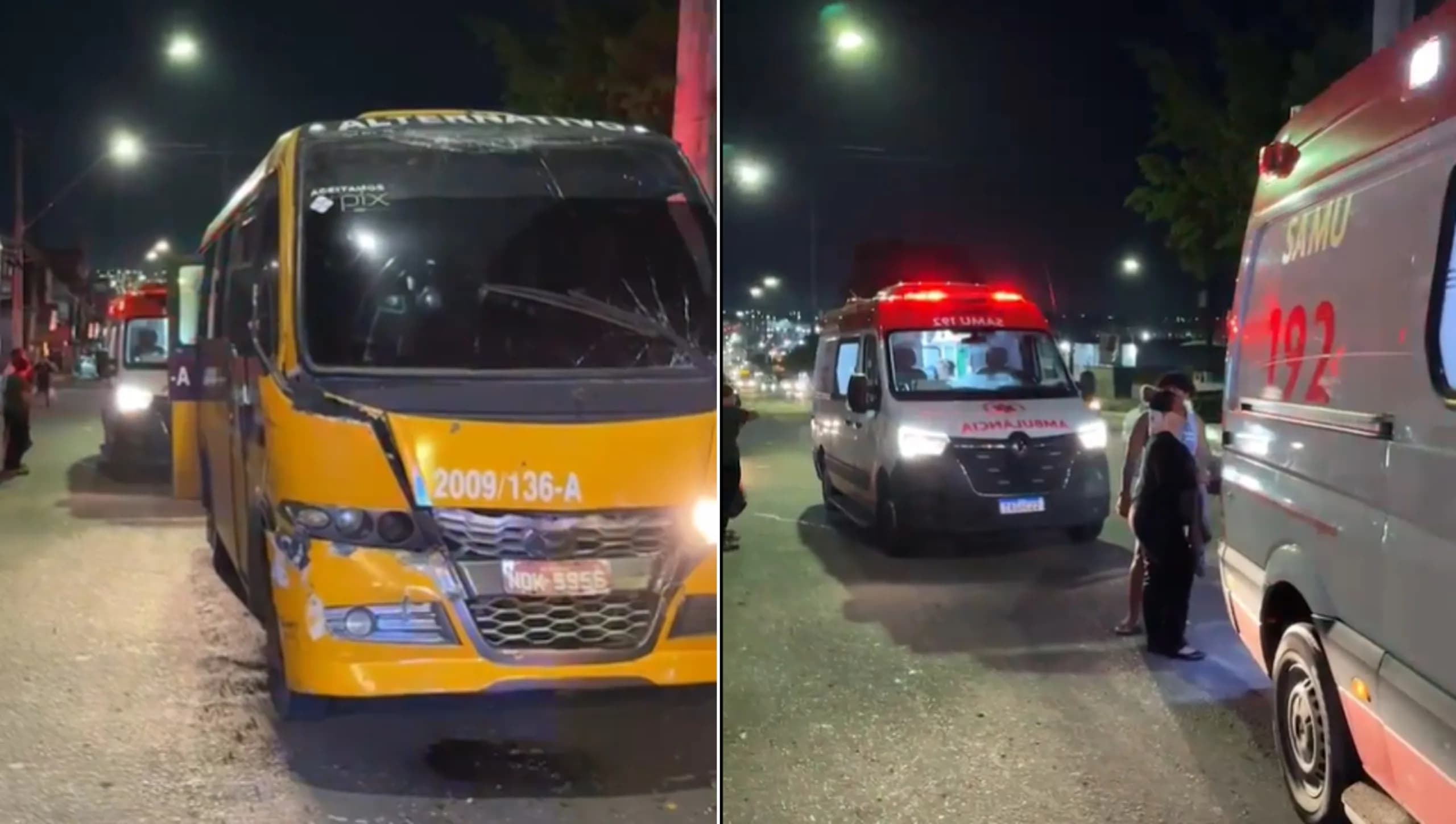 Dois micro-ônibus colidem e deixam passageiros feridos na Avenida Itaúba