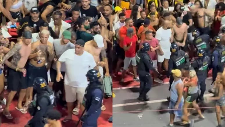 VÍDEO: Influenciador é agredido após provocar Guardas Municipais em bloco de carnaval