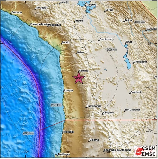 Terremoto de magnitude 5,7 atinge o Chile na madrugada desta segunda (26)