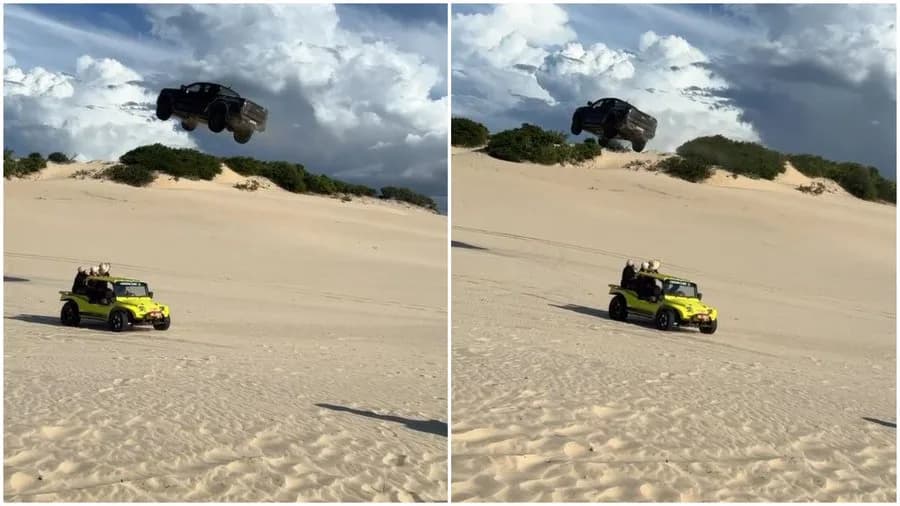 Motorista de picape que &#8220;voou&#8221; sobre buggy em duna no Ceará desmaiou, afirma site