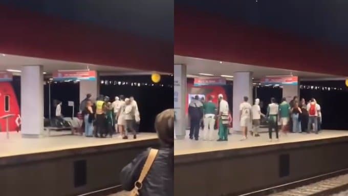 VÍDEO: Torcedores do Palmeiras agridem homem em estação de trem de São Paulo