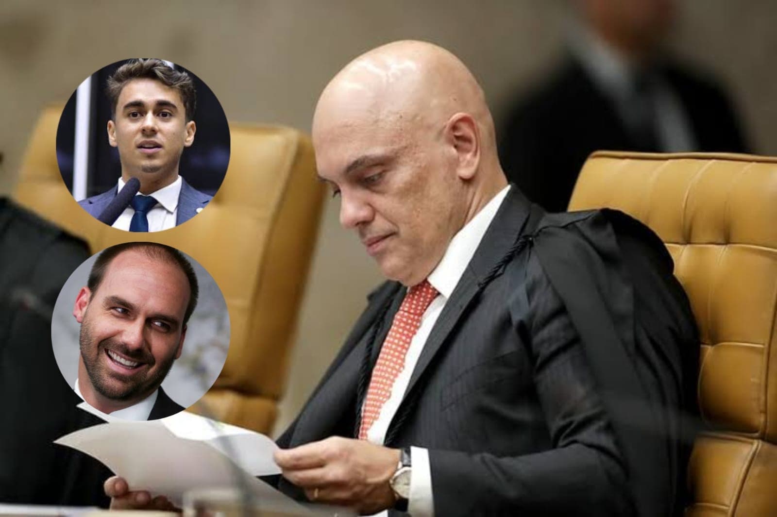 Nikolas e Eduardo ironizam Moraes por erro de português em decisão sobre Bolsonaro